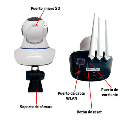 Cámara Ip 3 Antenas Wifi Visión Nocturna