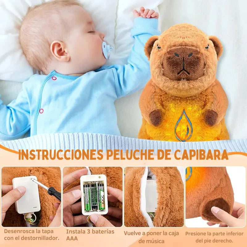 Peluche Capibara Brillante Músical controla ansiedad