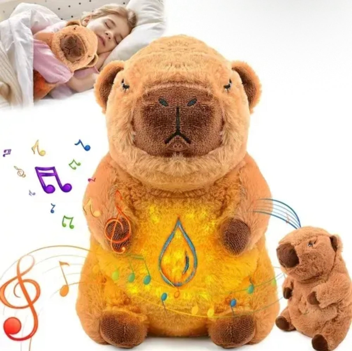 Peluche Capibara Brillante Músical controla ansiedad